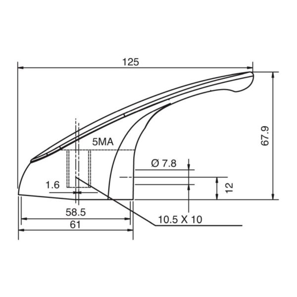 Extra Large  Monobloc Tap Lever - 60mm - Image 2