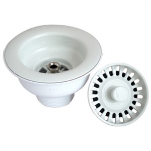 McAlpine Kitchen Sink Basket Strainer Waste White