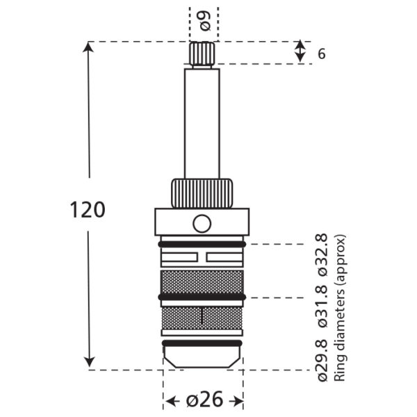 Long Stem Thermostatic Shower Cartridge -  Concealed Showers - Image 2
