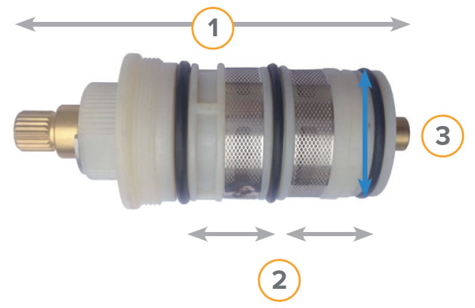 Identify Thermostatic shower cartridge