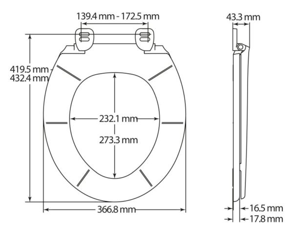 Top Fix Commercial Toilet Seat - White - Image 2