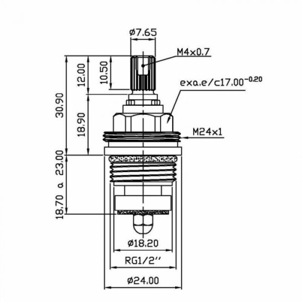 Citec Wind Down Tap Washer Valve -1/2" BSP - Image 2