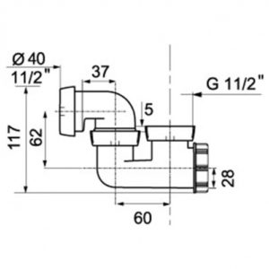 dimensions for wirquin bath trap