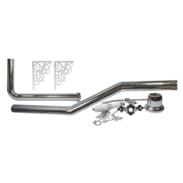 Deluxe High Level Flush Pipe Kit - Polished Chrome