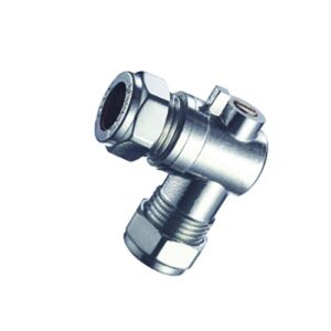 Premium Chrome Angled Isolating Valve - 15mm x 15mm