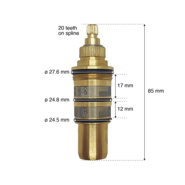 Replacement Compact Thermostatic Cartridge & Handle - Image 2