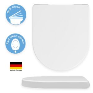Taurus 'D' Shape Toilet Seat - Soft Close Hinges