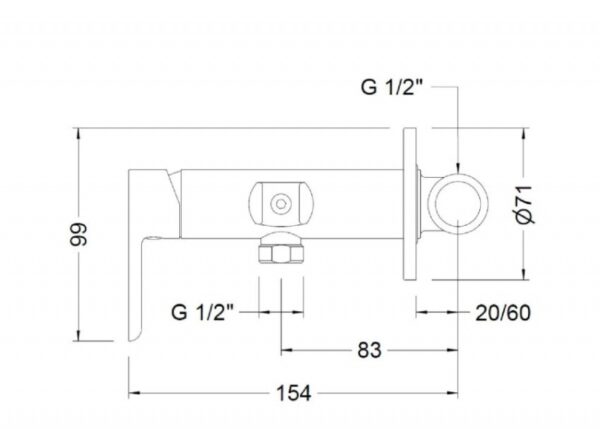 Genebre Sanitary/Douche Shower Mixer With Support - Image 2