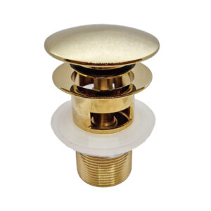Gold Luxury Mushroom Plug Clicker Basin Waste (Slotted)