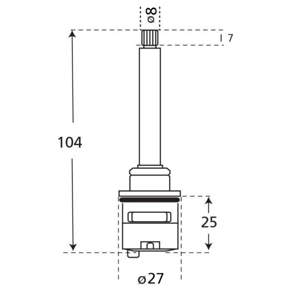 2 Way Long Stem Shower Diverter Cartridge - Image 3