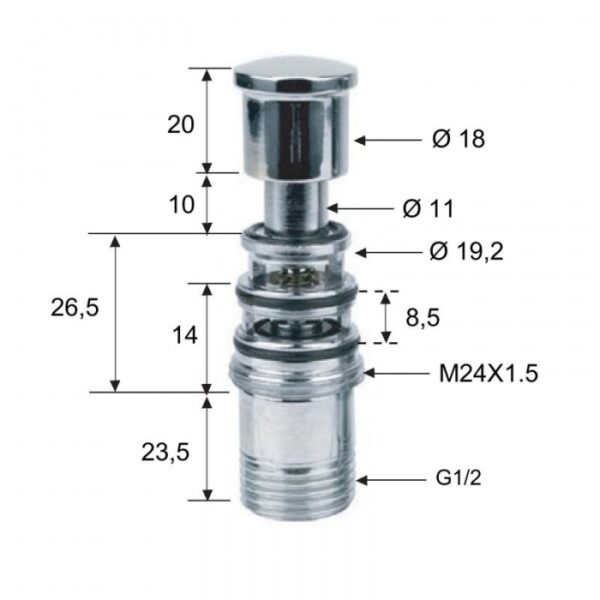 Remer Spring & Lock Low Pressure Tap/Shower Diverter - Image 2