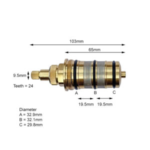 Alternative view of Screw In Thermostatic Shower Cartridge - 103mm Tall