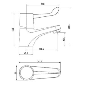 Alternative view of Deva Vitality Care Lever Monobasin Tap